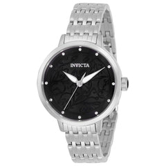 Invicta Women's Quartz Watch - Wildflower Black Dial Stainless Steel Bracelet | 31939