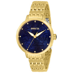Invicta Women's Quartz Watch - Wildflower Blue Dial Yellow Gold Bracelet | 31941