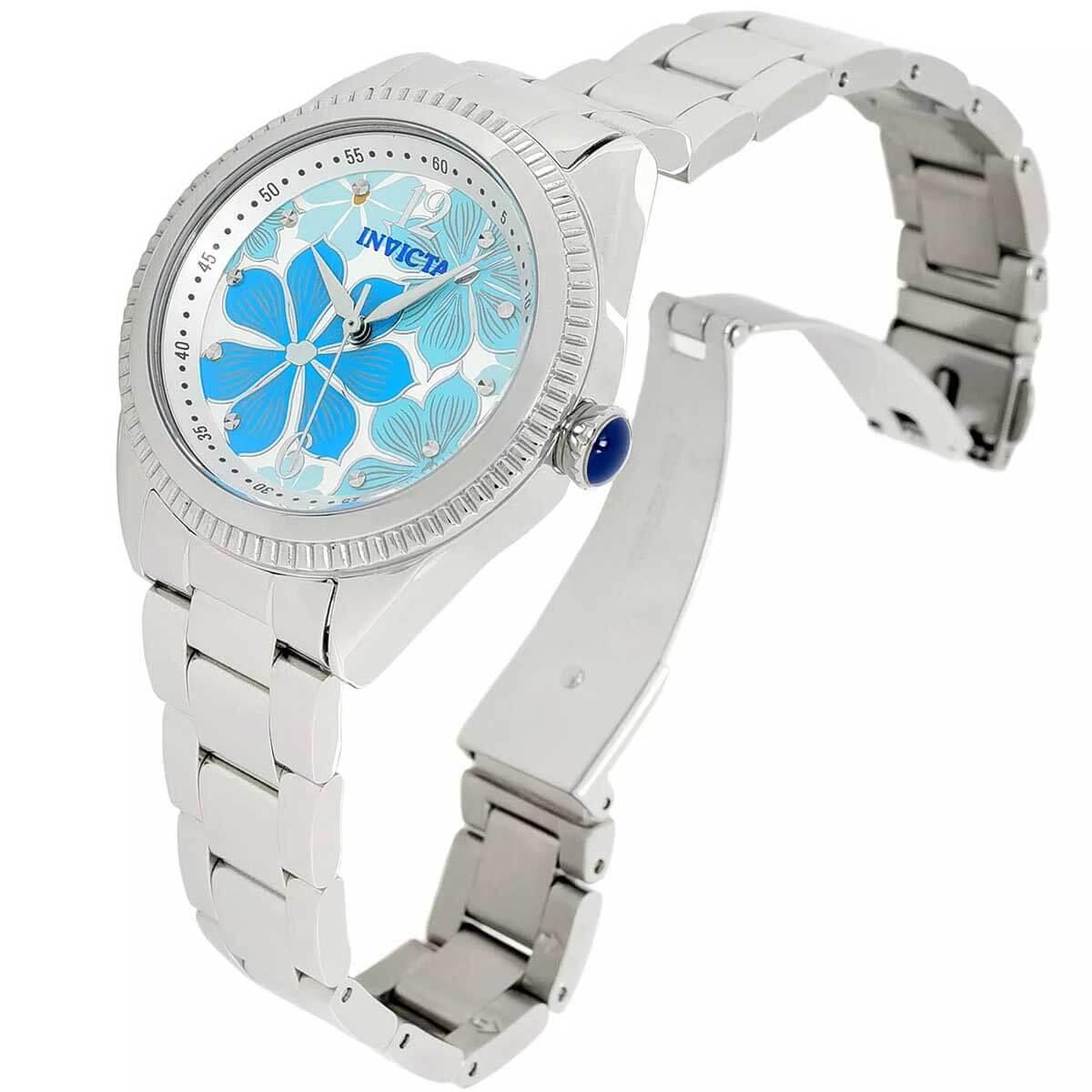 Invicta Silver Floral Dial Stainless Steel Watch Amazon.com: Invicta Lady main image 3