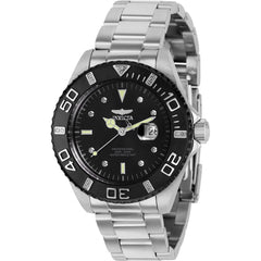 Invicta Women's Swiss Quartz Watch - Pro Diver Black Dial Silver Bracelet | 37019