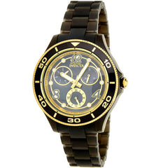 Invicta Women's Watch - Anatomic Black and Gold Tone Bezel Plastic Bracelet | 30375