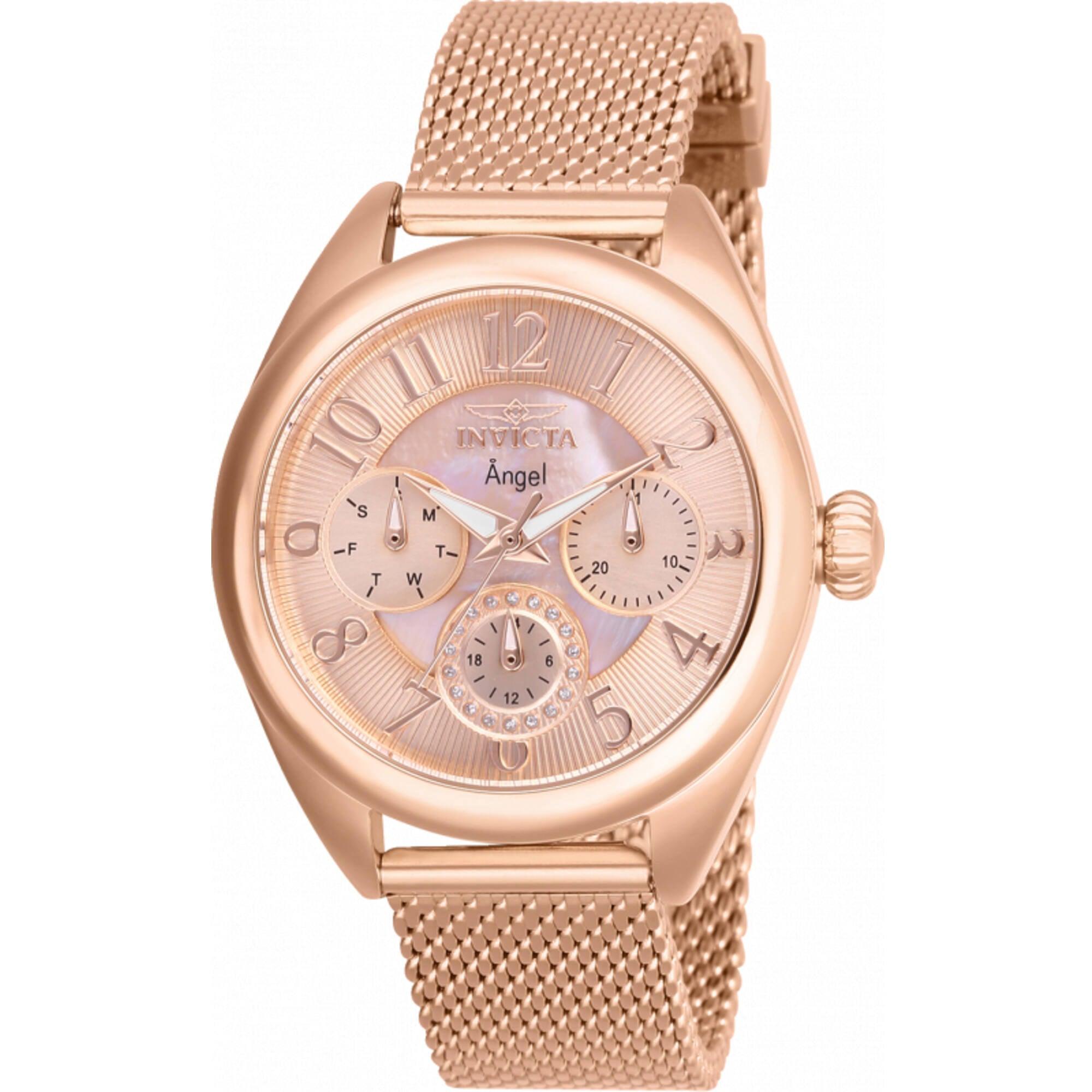 Invicta Women's Watch - Angel Rose Gold Dial Stainless Steel Bracelet