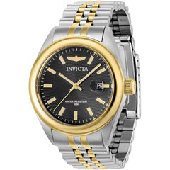Invicta Women's Watch - Aviator Black Dial Two Tone SS Bracelet Date Display | 38430