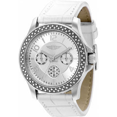 Invicta Women's Watch - I by Invicta Quartz Silver Tone Dial White Strap | IBI36518