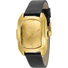Invicta Women's Watch - Lupah Japanese Quartz Gold Tone Dial Leather Strap | 35349