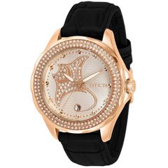Invicta Women's Watch - Wildflower Manta Ray Rose Gold Case Black Strap | 32668