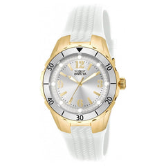 Invicta Women's White Polyurethane Strap Watch - Angel Quartz Silver Dial | 17484