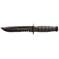 Ka-Bar Fighting Knife - Short Black Serrated Edge Blade Kraton G Handle | KB1257