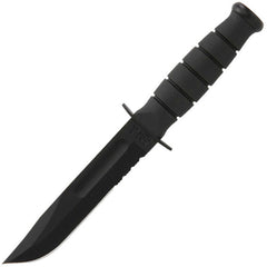 Ka-Bar Fighting Knife - Short Black Serrated Edge Blade Kraton G Handle | KB1259