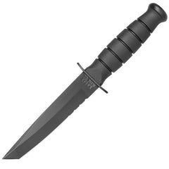 Ka-Bar Fighting Knife - Short Tanto Serrated Fixed Blade Kraton G Handle | KB1255