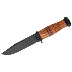 Ka-Bar Fighting Knife - USN Mark I Black Plain Edge Blade Kraton G Handle | KB2225