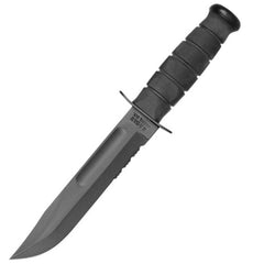 Ka-Bar Fixed Knife - Full-Size Black Serrated Edge Blade Kraton G Handle | KB1212