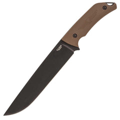 Ka-Bar Fixed Knife - Jarosz Camp Turok Carbon Drop Point Blade Brown Handle | KB7511