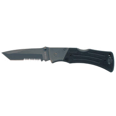 Ka-Bar Folding Knife - Mule 4 inch Tanto Combo Blade Shape Black G10 Handle | KB3065