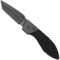 Ka-Bar Folding Knife - Warthog Plain Tanto Blade Shape Black G10 Handle | KB3074
