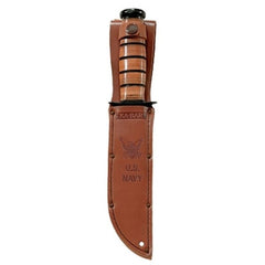 KA-BAR Sheath - for Navy Fighter Knife Full Size Brown Leather USN, 13 Inch | 1225S