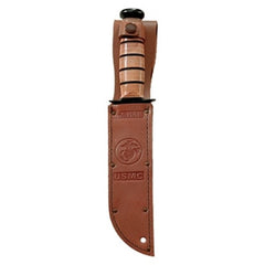 KA-BAR Sheath - Short Fighting Knife Brown Leather Material USMC, 10.5 Inch | 1250S