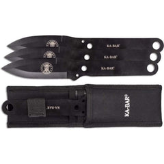 KA-BAR Throwing Knife Set - Hollow Grind Black 3Cr13 Steel Handle, 9.375 Inch | 1121