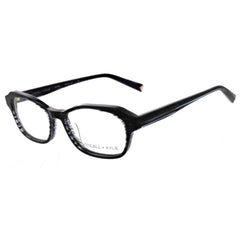 Kendall + Kylie Women's Eyeglasses - Striped Black Acetate Frame Demo Lens | KKO172 19