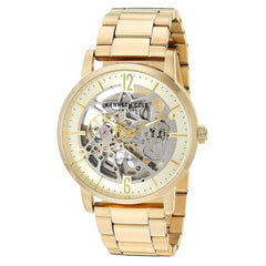 Kenneth Cole Men's Automatic Watch - Skeleton Dial Yellow Steel Bracelet | KC50054004