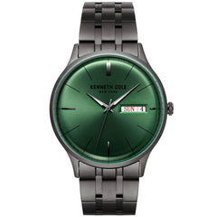 Kenneth Cole Men's Quartz Watch - Classic Green Dial Gunmetal Bracelet | KC50589018
