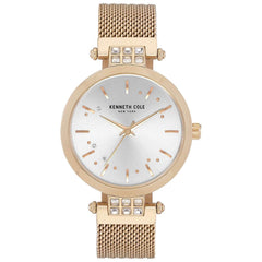 Kenneth Cole Women's Crystal Watch - Classic Yellow Gold Mesh Bracelet | KC50960004