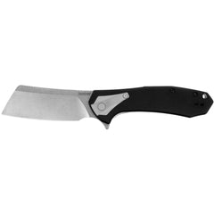 Kershaw Pocket Knife - Bracket Black Handle Plain Edge Cleaver Blade Frame lock | 3455
