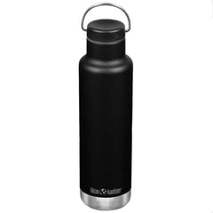 Klean Kanteen Water Bottle - Classic Black Stainless with Loop Cap, 20oz | 1008457