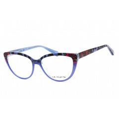 La Matta Women's Eyeglasses - Blue/Multicolor Plastic Cat Eye Frame | LMV3207 03-09