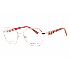 La Matta Women's Eyeglasses - Full Rim Butterfly Pale Pink/Gold Frame | LMV3317 C3