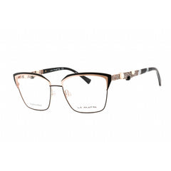 La Matta Women's Eyeglasses - Full Rim Cat Eye Black/Gold Metal Frame | LMV3305 C2