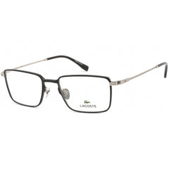 Lacoste Men's Eyeglasses - Full Rim Black and Silver Rectangular Frame | L2275E 001