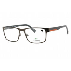 Lacoste Men's Eyeglasses - Full Rim Dark Ruthenium Metal Rectangular Frame | L2283 029