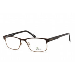 Lacoste Men's Eyeglasses - Matte Brown Rectangular Shape Frame Clear Lens | L2217 210