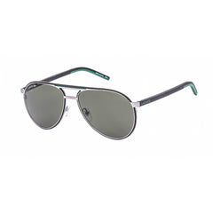 Lacoste Men's Sunglasses - Full Rim Shiny Grey Metal Aviator Shape Frame | L193S 035