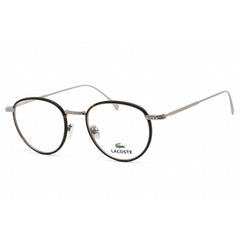 Lacoste Unisex Eyeglasses - Clear Demo Lens Tortoise Metal Round Frame | L2602ND 215