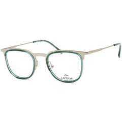 Lacoste Unisex Eyeglasses - Full Rim Light Gold and Green Square Frame | L2264 718