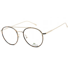 Lacoste Unisex Eyeglasses - Gold and Havana Aviator Shaped Metal Frame | L2250 714