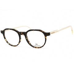 Lacoste Unisex Eyeglasses - Havana/Transparent/Silver Geometrical Frame | L2851 214