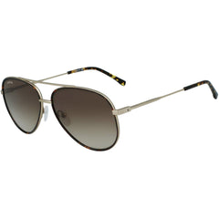 Lacoste Unisex Sunglasses - Brown Lens Full Rim Matte Gold Pilot Frame | L247S 710