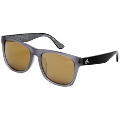 Lacoste Unisex Sunglasses - Gold Lens Matte Smoke Square Shape Frame | L805SA 024