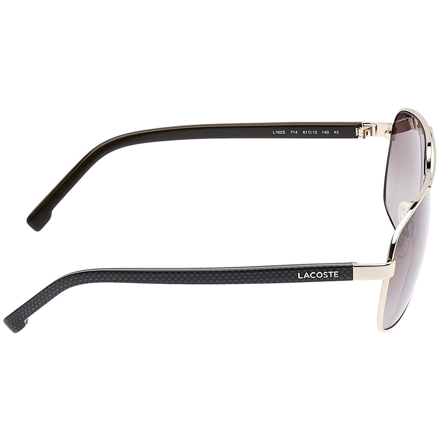 Lacoste Unisex Sunglasses Gradient Brown Lens Full Rim Gold Frame