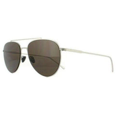Lacoste Unisex Sunglasses - Matte Palladium Metal Frame Brown Lens | LACOSTE L195S 028