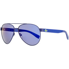 Lacoste Unisex Sunglasses - Purple Lens Full Rim Matte Blue Pilot Frame | L185S 424