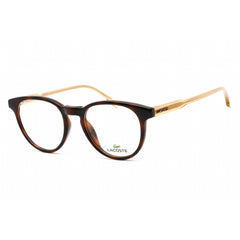 Lacoste Women's Eyeglasses - Clear Demo Lens Havana Plastic Round Frame | L2838 214
