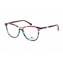 Lacoste Women's Eyeglasses - Clear Lens Striped Aqua Cyclamen Cat Eye | L2822 444