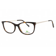 Lacoste Women's Eyeglasses - Havana Rectangular Frame Clear Demo Lens | L2863 214