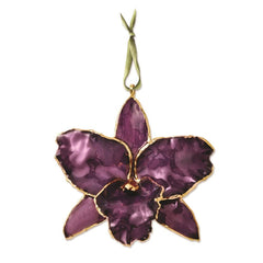 Lacquer Dipped Purple Cattleya Orchid Ornament