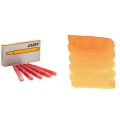 Lamy Ink Cartridge Refill - T10 for Fountain Pens, Mango, Pack of 5 | LT10MAN