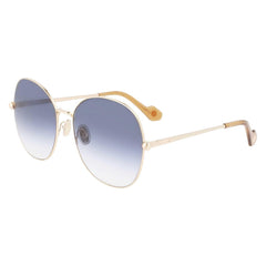 Lanvin Women's Sunglasses - Gold Metal Round Frame Gradient Blue Lens | LNV119S 721